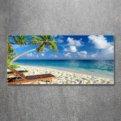 Glass acrylic wall art Tropical beach