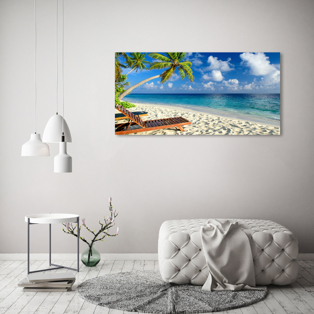 Glass acrylic wall art Tropical beach