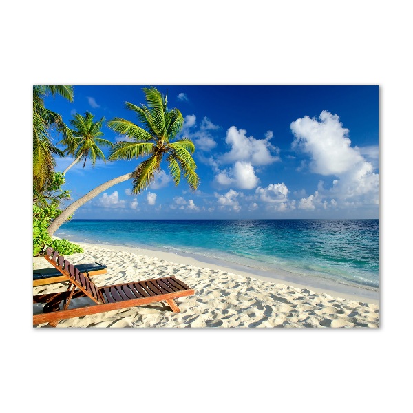 Glass acrylic wall art Tropical beach