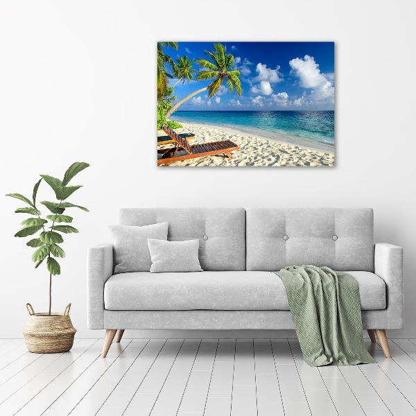 Glass acrylic wall art Tropical beach