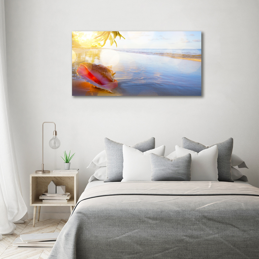 Glass acrylic wall art Beach shell