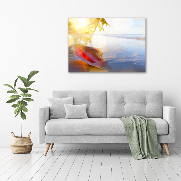 Glass acrylic wall art Beach shell