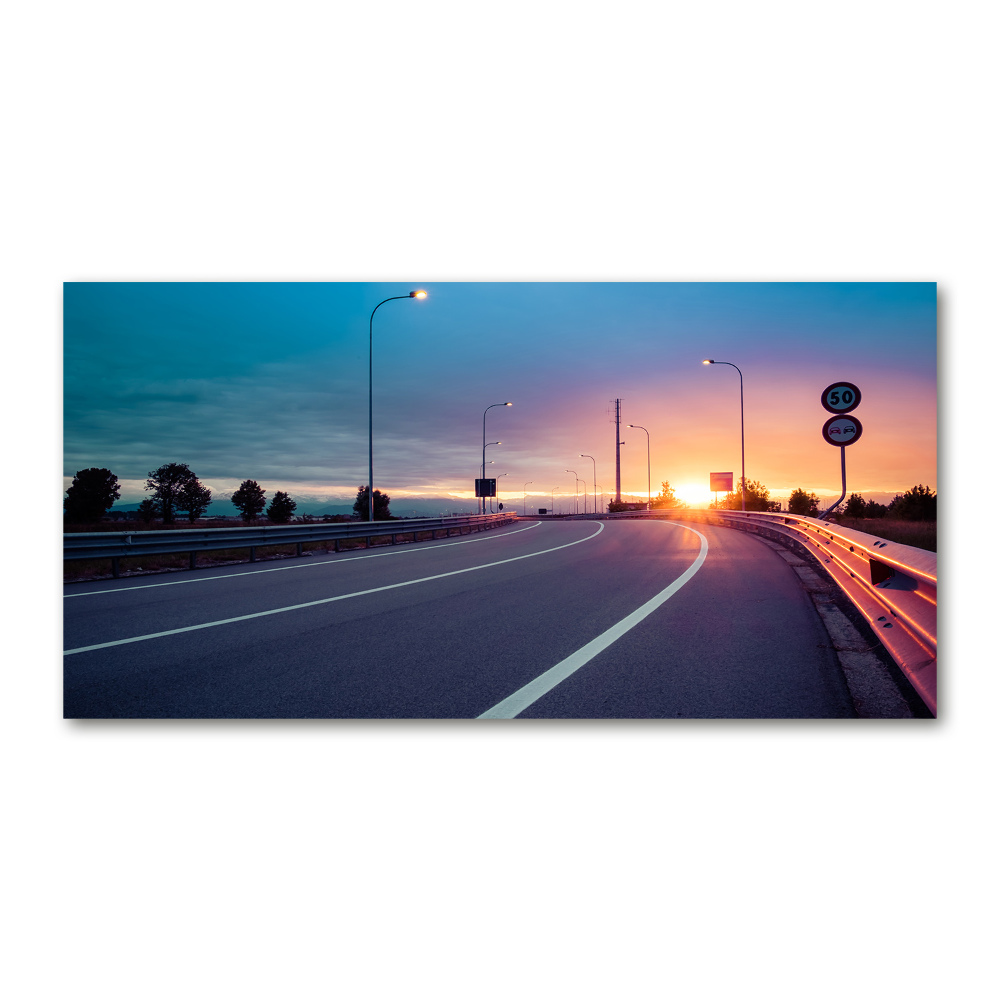 Glass acrylic wall art highway