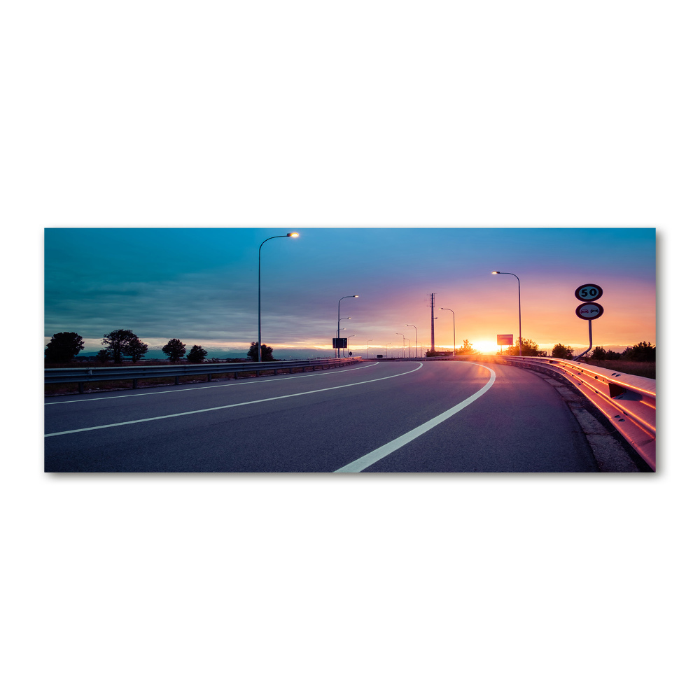 Glass acrylic wall art highway