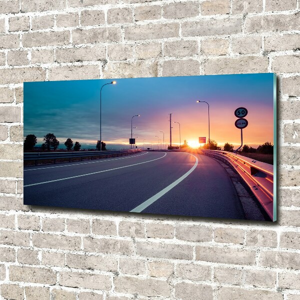 Glass acrylic wall art highway