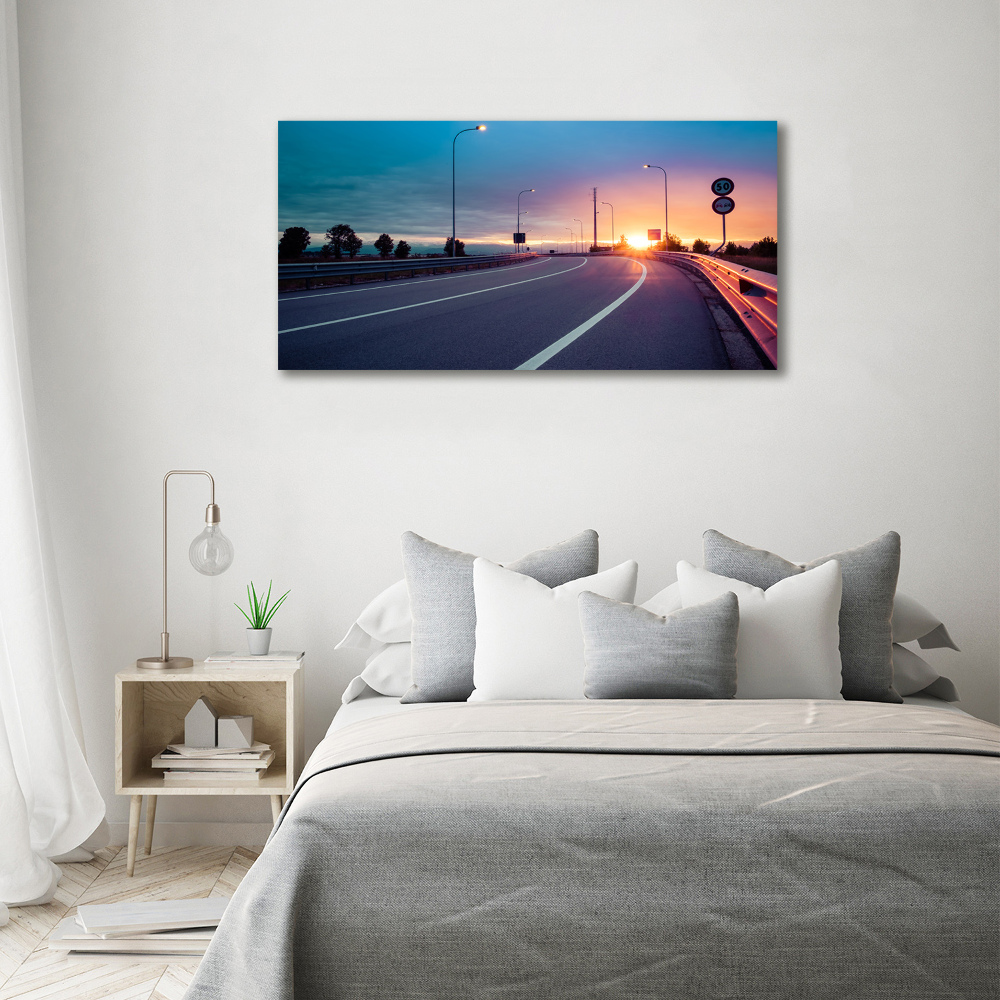 Glass acrylic wall art highway