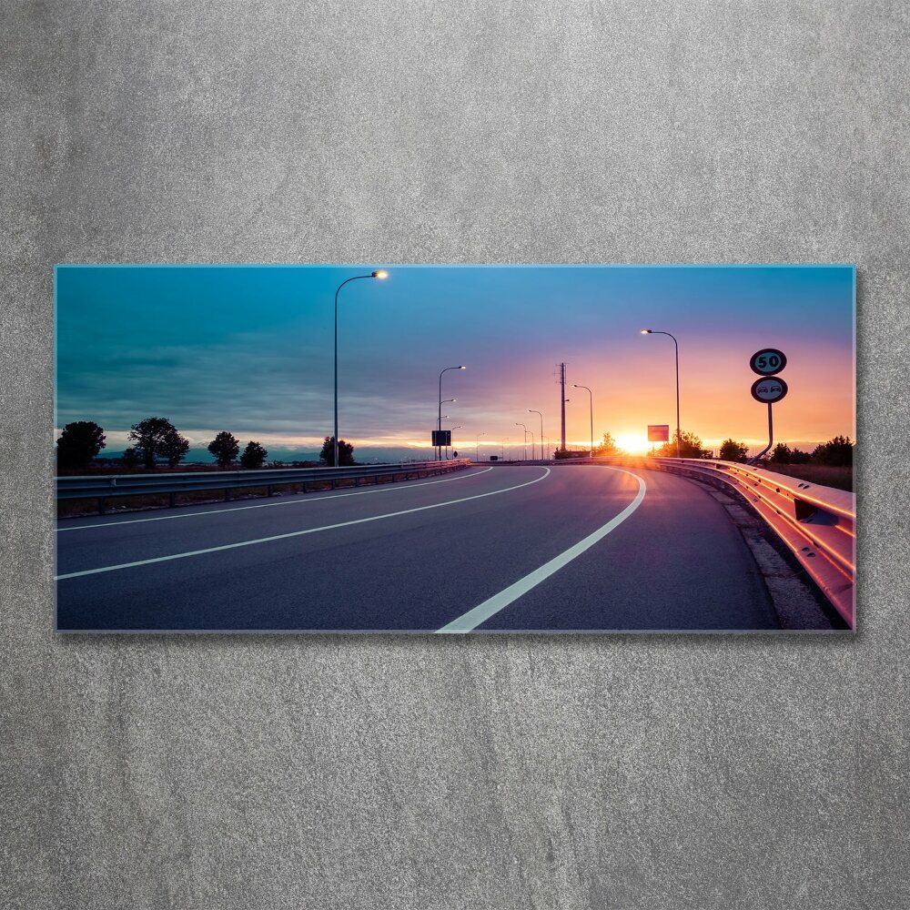 Glass acrylic wall art highway