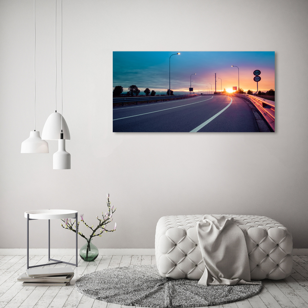 Glass acrylic wall art highway