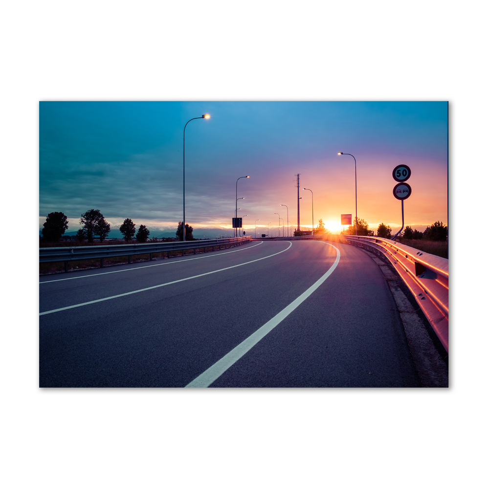 Glass acrylic wall art highway