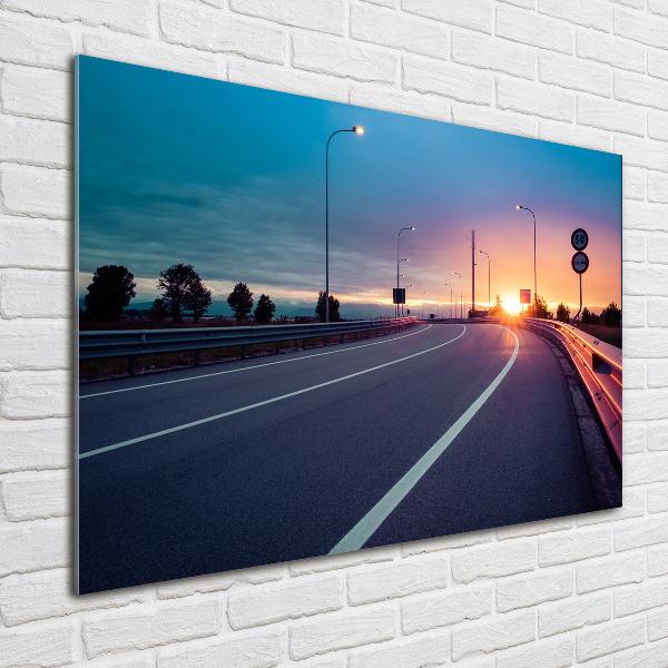 Glass acrylic wall art highway