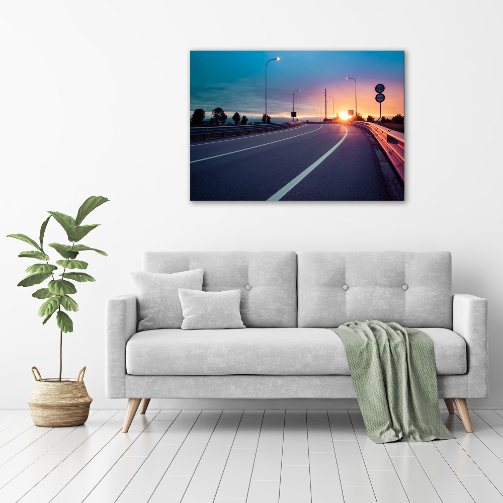 Glass acrylic wall art highway