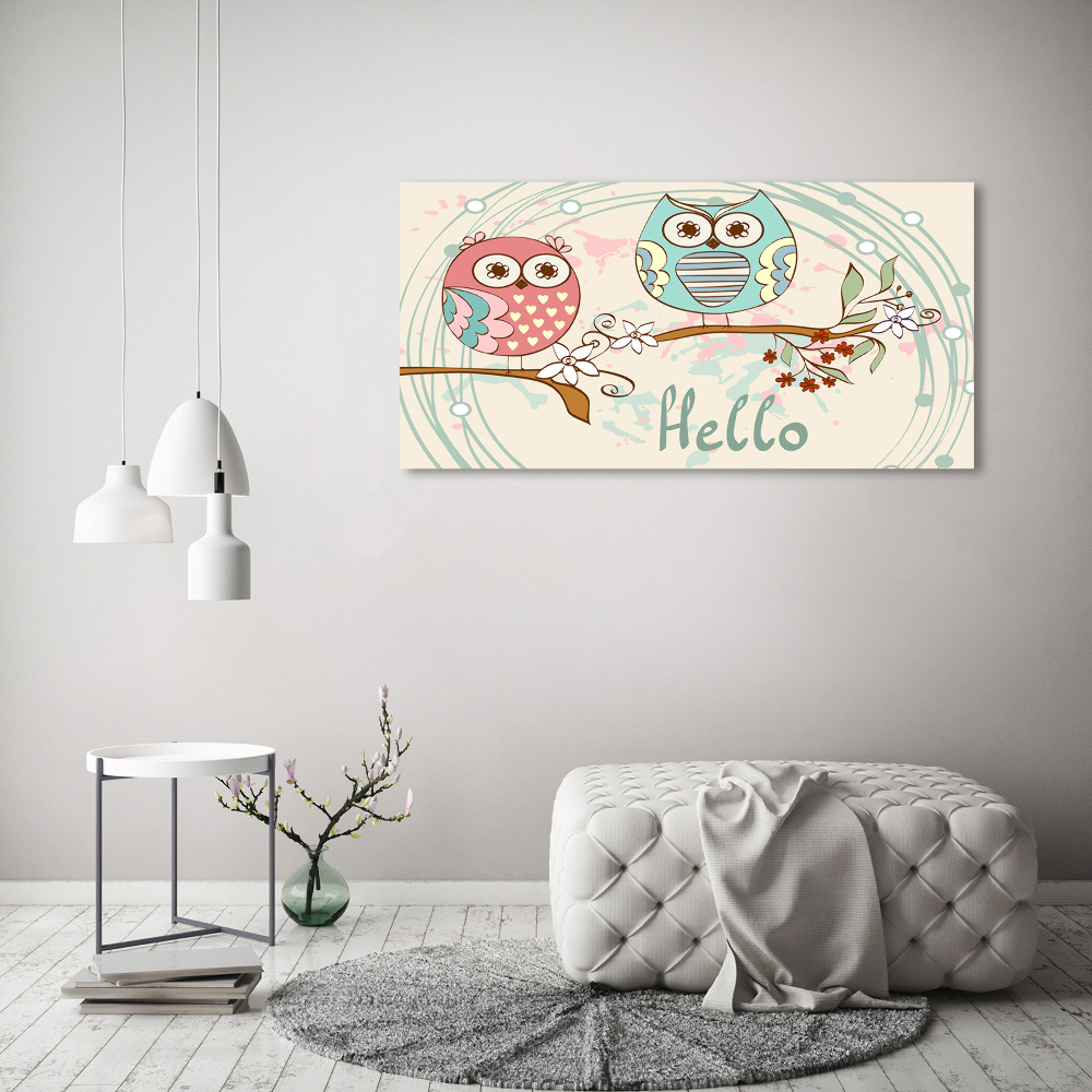 Glass acrylic wall art Owls