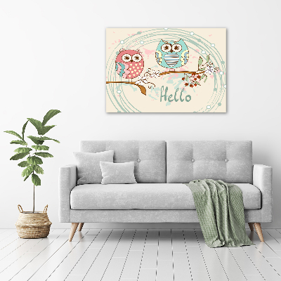 Glass acrylic wall art Owls