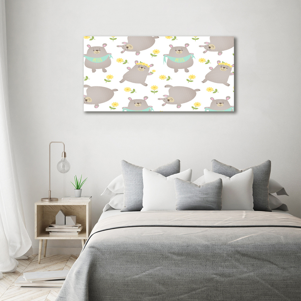 Acrylic wall picture Misie Illustration