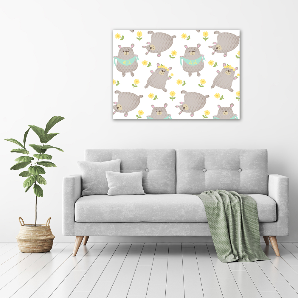 Acrylic wall picture Misie Illustration