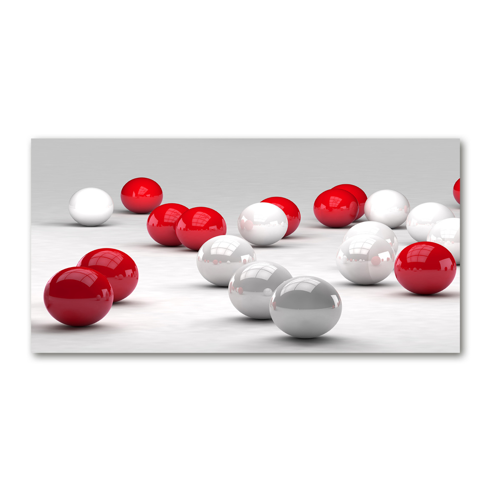 Wall art acrylic Red and white balls