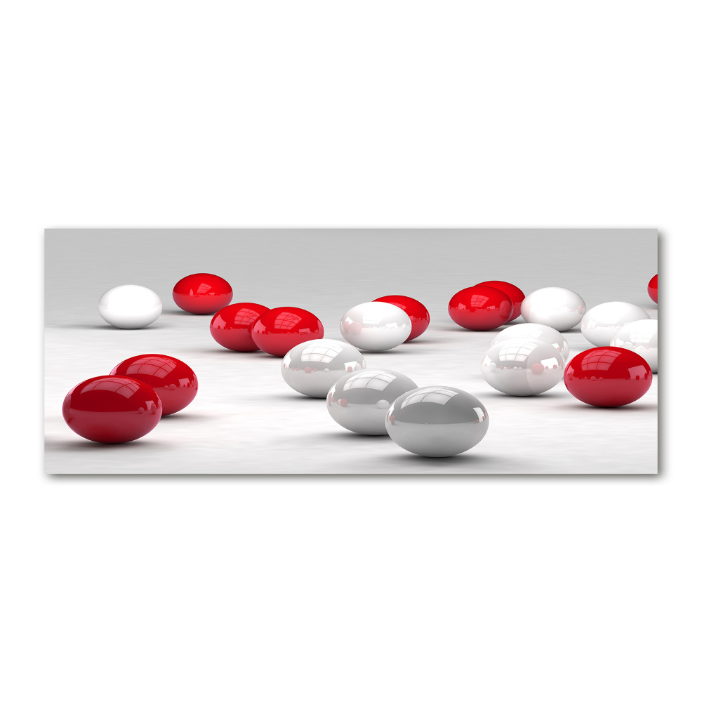 Wall art acrylic Red and white balls