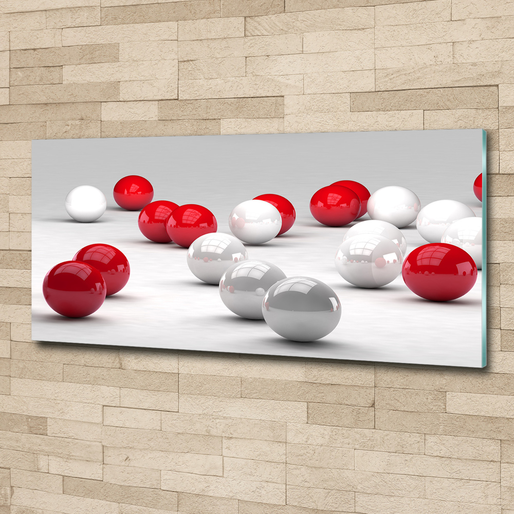 Wall art acrylic Red and white balls