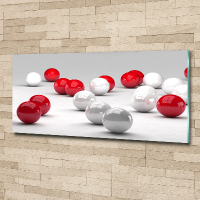 Wall art acrylic Red and white balls