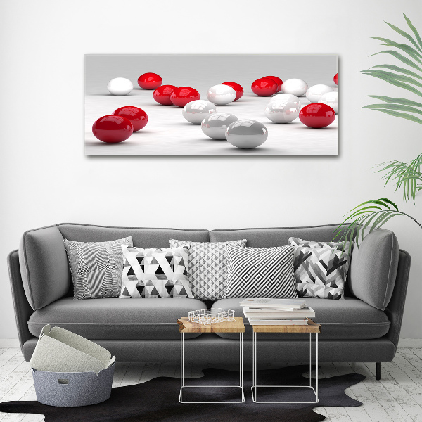 Wall art acrylic Red and white balls