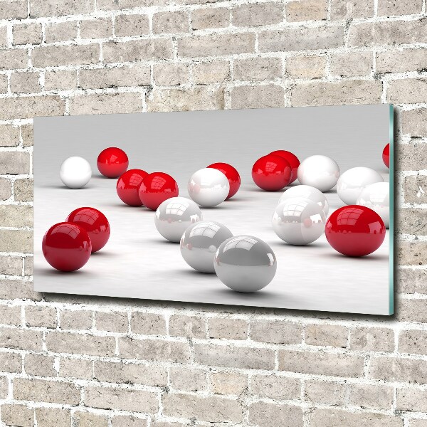 Wall art acrylic Red and white balls