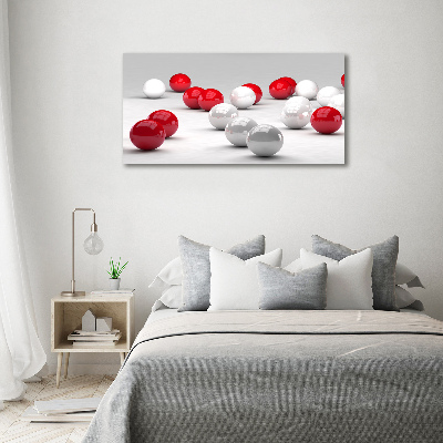 Wall art acrylic Red and white balls