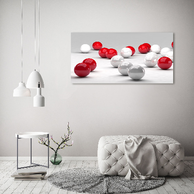 Wall art acrylic Red and white balls