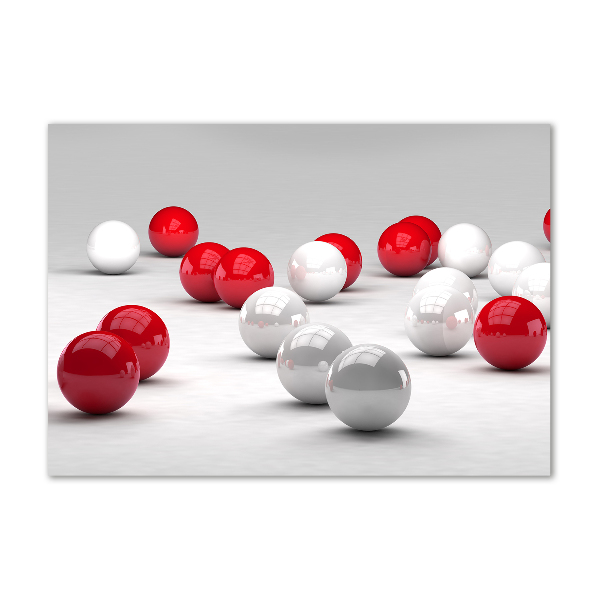 Wall art acrylic Red and white balls