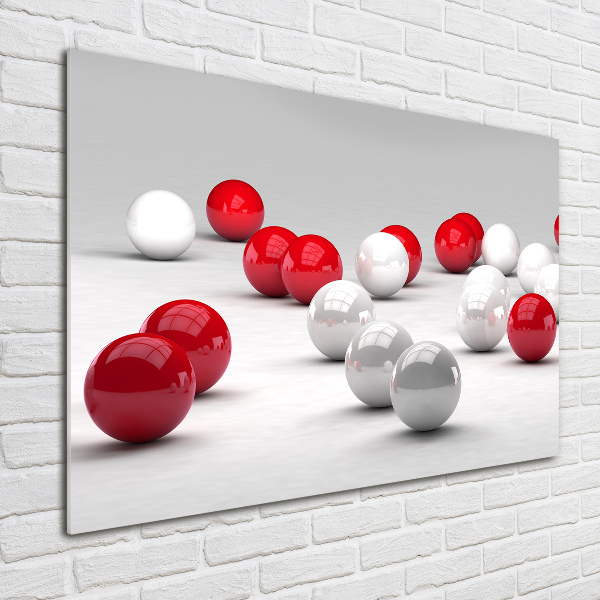 Wall art acrylic Red and white balls