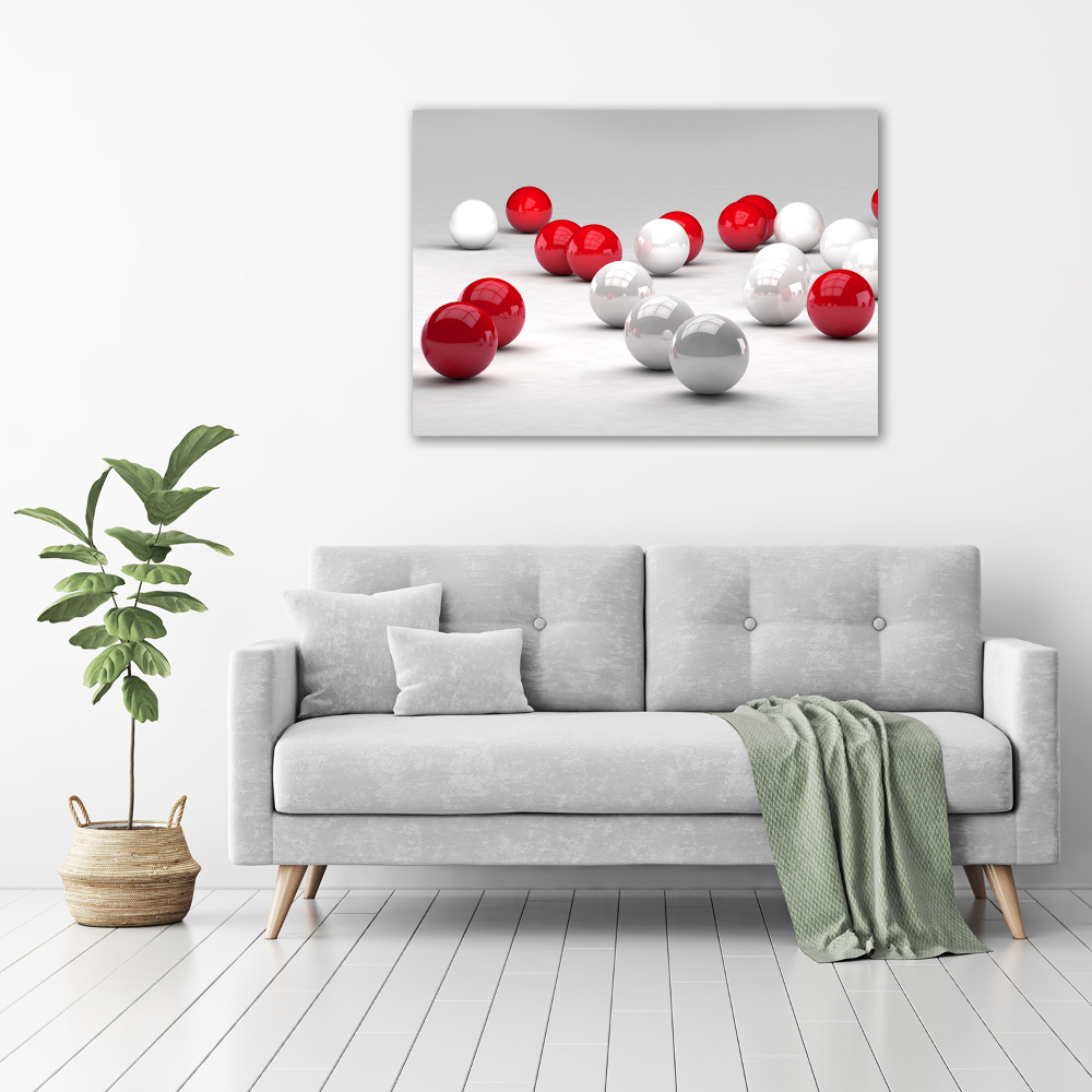 Wall art acrylic Red and white balls