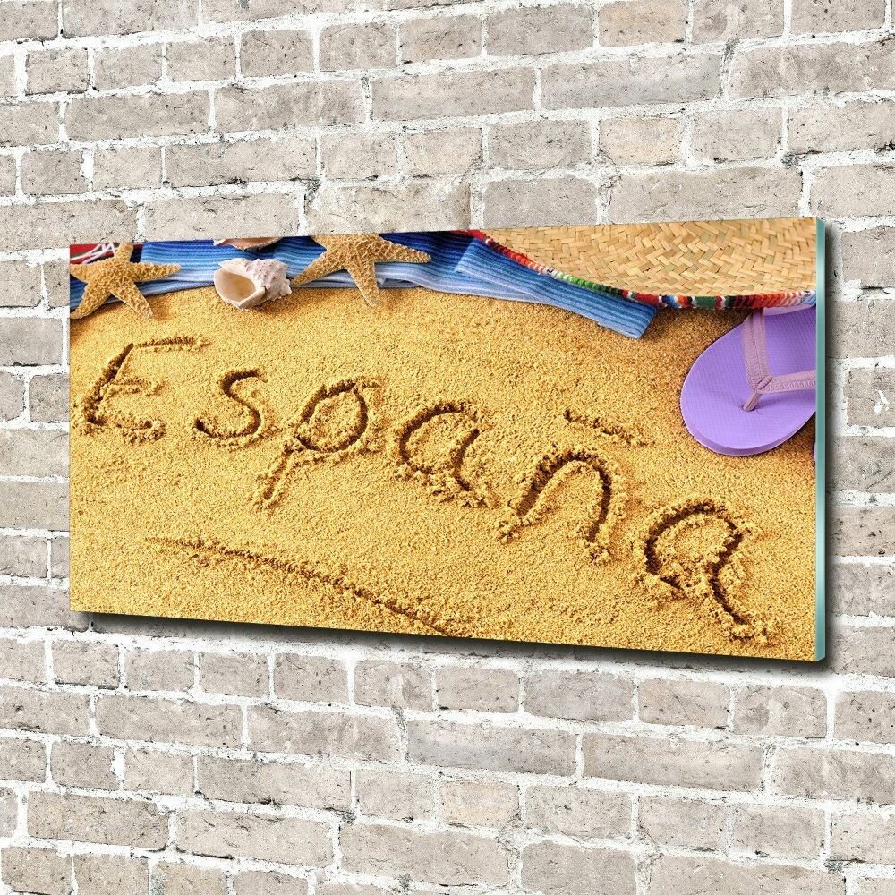 Glass acrylic wall art Spain inscription