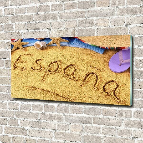 Glass acrylic wall art Spain inscription