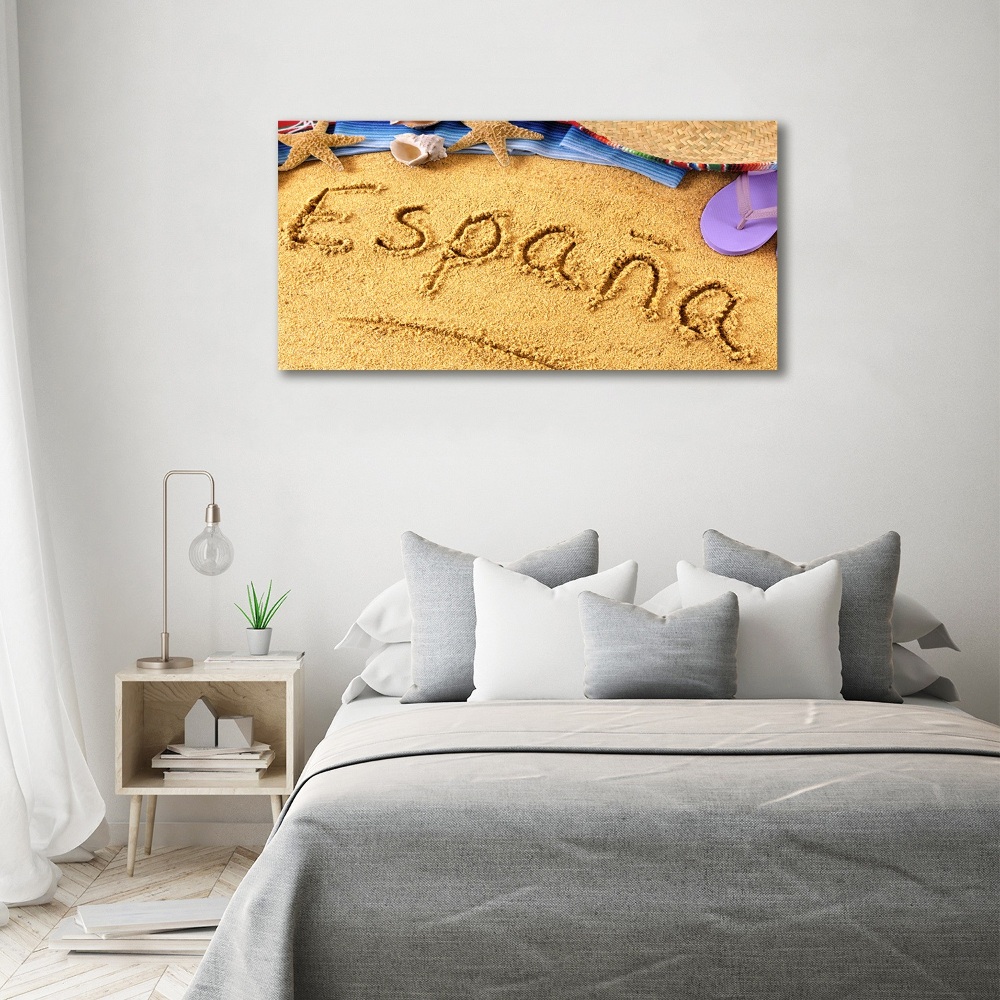 Glass acrylic wall art Spain inscription