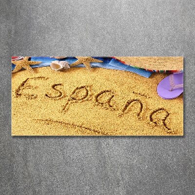 Glass acrylic wall art Spain inscription