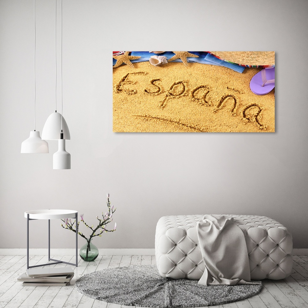 Glass acrylic wall art Spain inscription