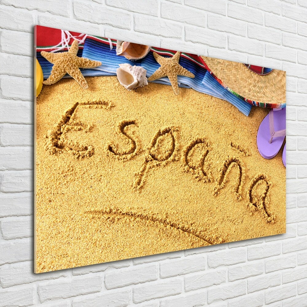 Glass acrylic wall art Spain inscription