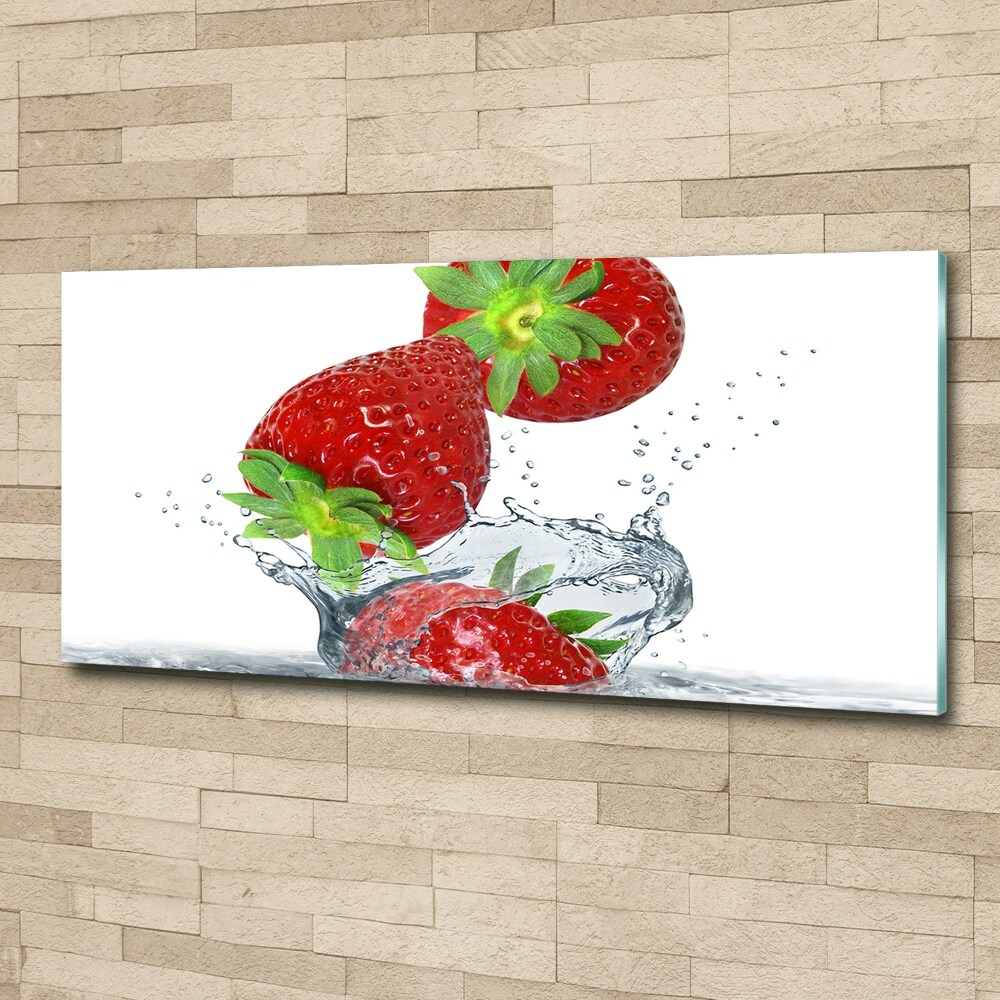 Acrylic wall art Falling strawberries