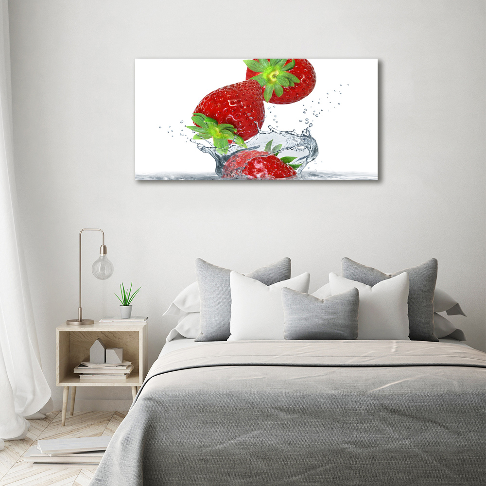 Acrylic wall art Falling strawberries