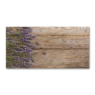 Glass acrylic wall art Lavender on wood