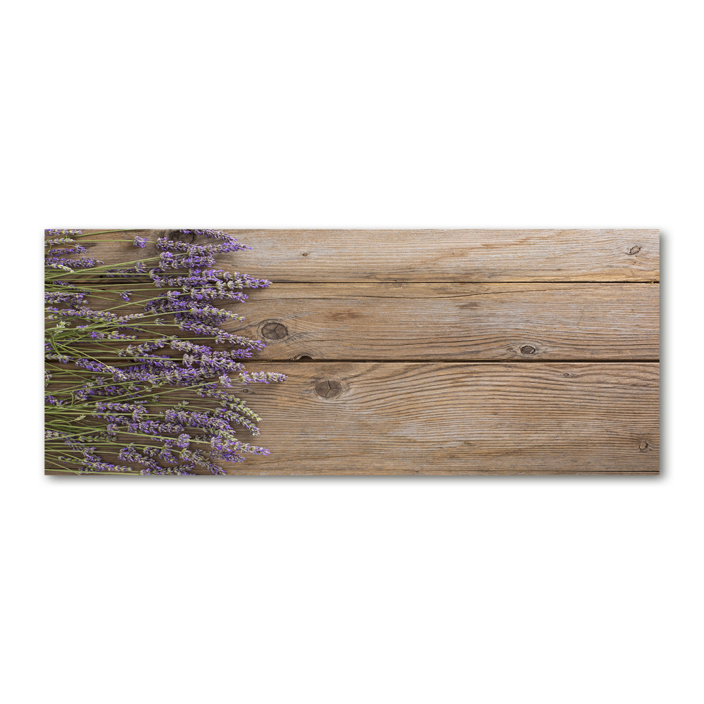 Glass acrylic wall art Lavender on wood