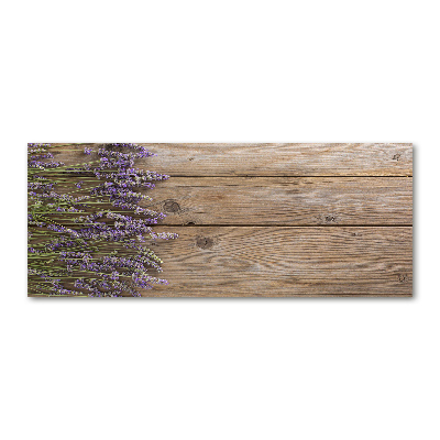 Glass acrylic wall art Lavender on wood