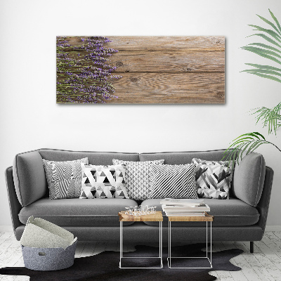 Glass acrylic wall art Lavender on wood