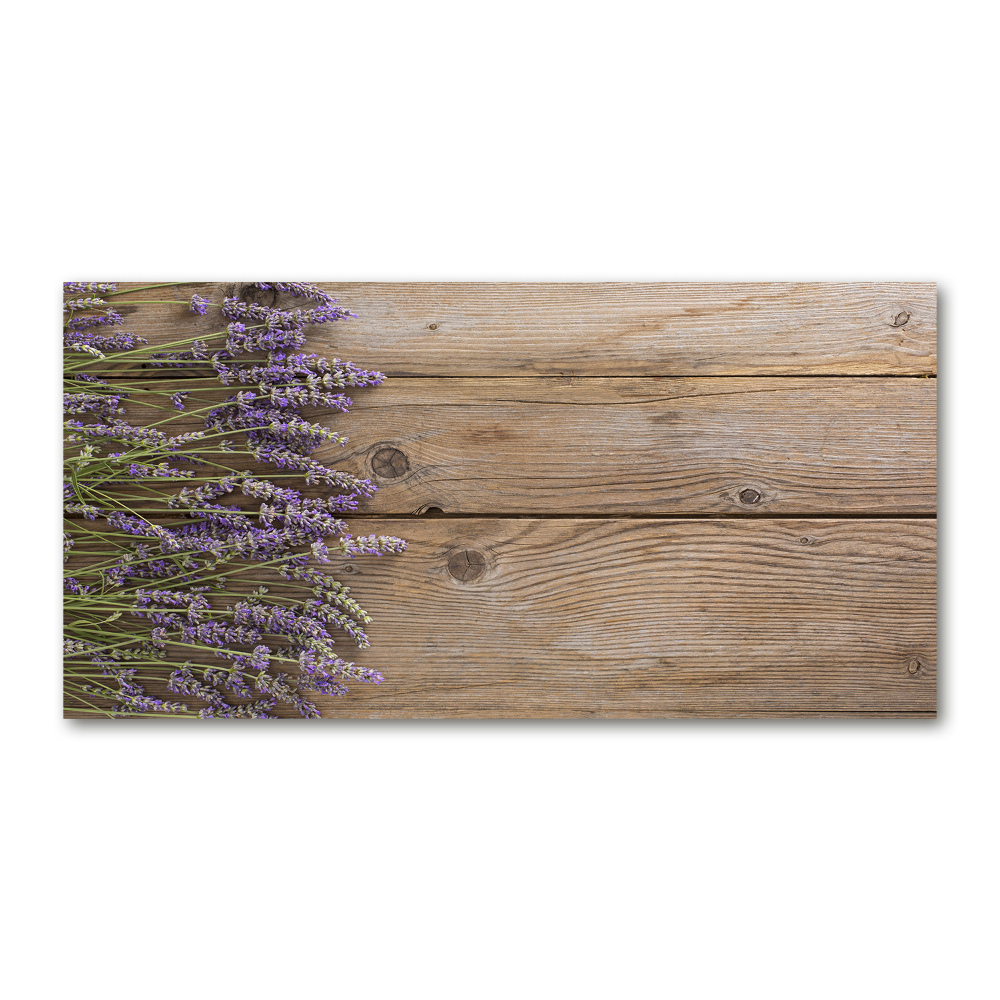 Glass acrylic wall art Lavender on wood