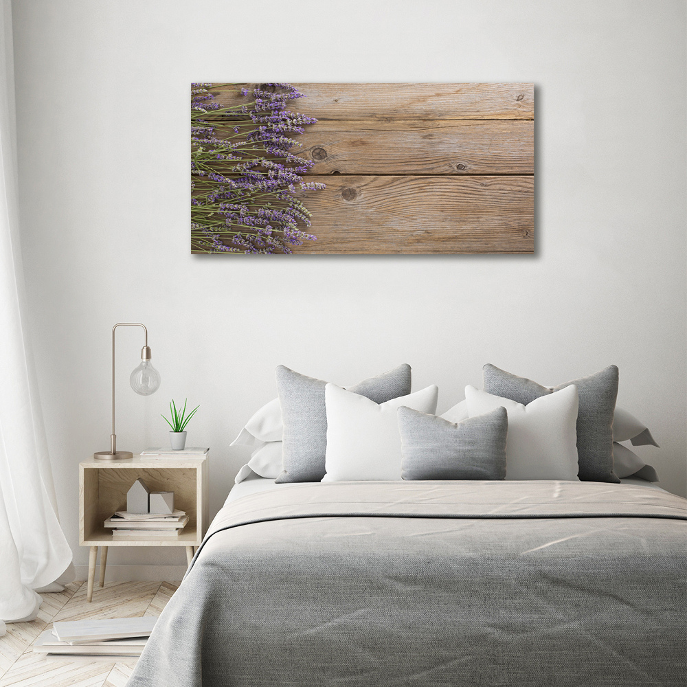 Glass acrylic wall art Lavender on wood