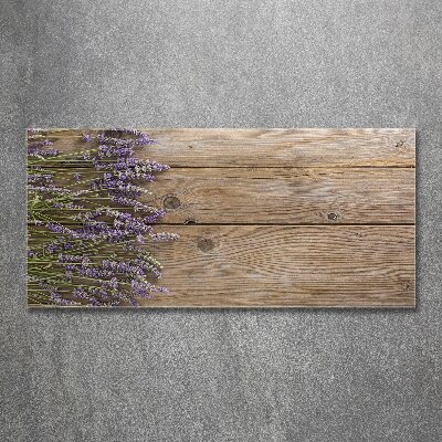 Glass acrylic wall art Lavender on wood