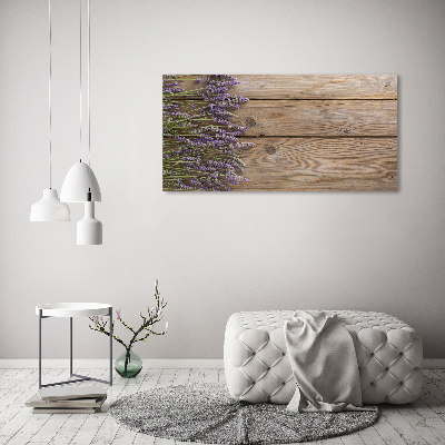 Glass acrylic wall art Lavender on wood