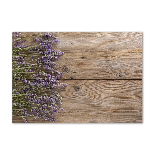 Glass acrylic wall art Lavender on wood