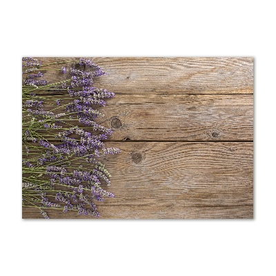 Glass acrylic wall art Lavender on wood