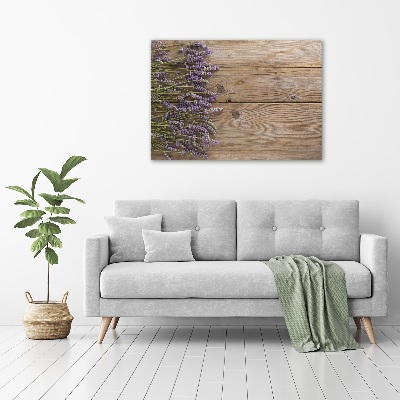 Glass acrylic wall art Lavender on wood