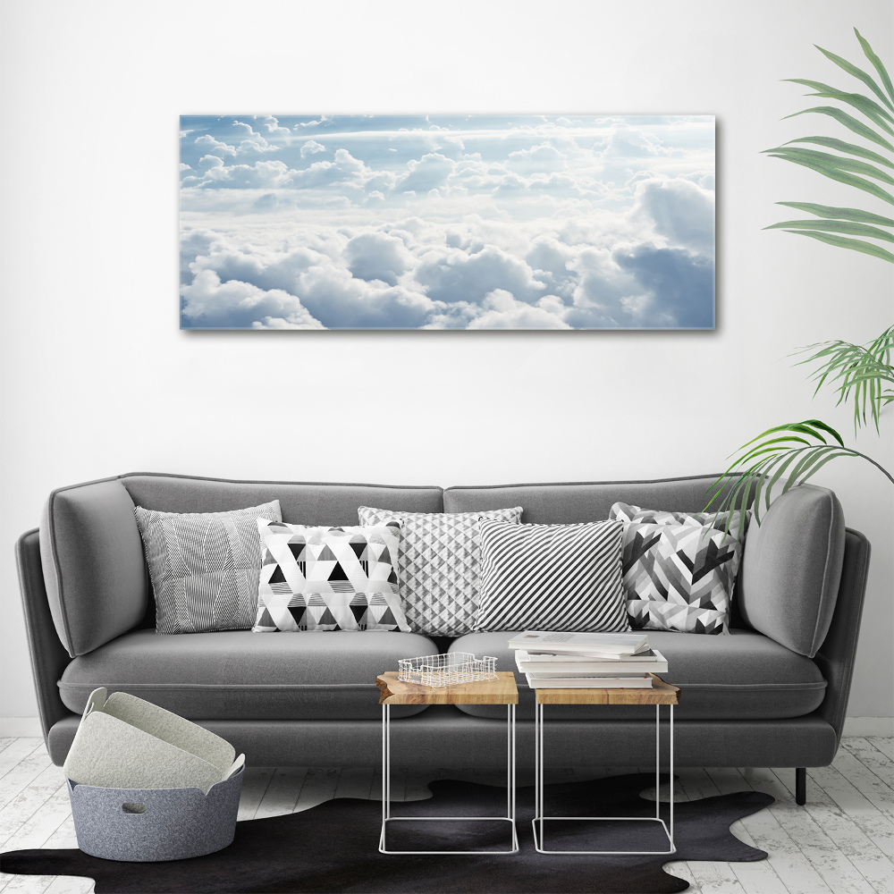 Acrylic wall picture Bird's flight clouds